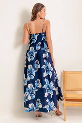 RAYA MAXI DRESS - NAVY FLORAL